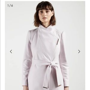 Ted Baker Rose MIDI Wrap Coat in Dusty Pink